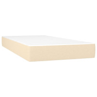 Produktbild för Ramsäng med madrass gräddvit 80x200 cm tyg