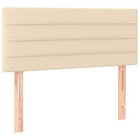 Produktbild för Ramsäng med madrass gräddvit 80x200 cm tyg