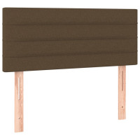 Produktbild för Ramsäng med madrass mörkbrun 100x200 cm tyg