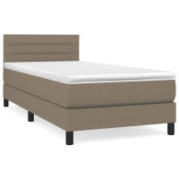 Produktbild för Ramsäng med madrass taupe 100x200 cm tyg