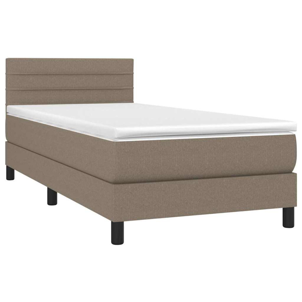 Produktbild för Ramsäng med madrass taupe 100x200 cm tyg
