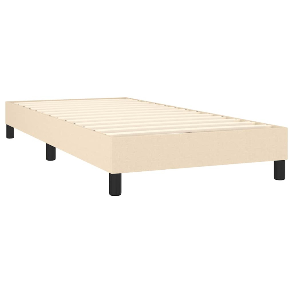 Produktbild för Ramsäng med madrass gräddvit 100x200 cm tyg