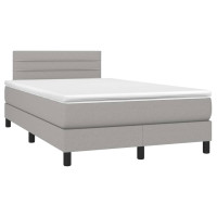Produktbild för Ramsäng med madrass ljusgrå 120x200 cm tyg