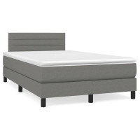 Produktbild för Ramsäng med madrass mörkgrå 120x200 cm tyg