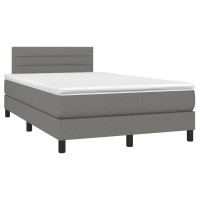 Produktbild för Ramsäng med madrass mörkgrå 120x200 cm tyg