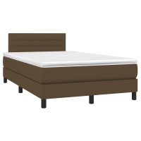 Produktbild för Ramsäng med madrass mörkbrun 120x200 cm tyg