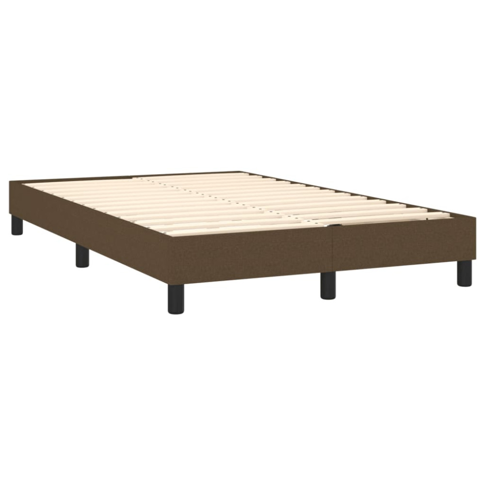 Produktbild för Ramsäng med madrass mörkbrun 120x200 cm tyg