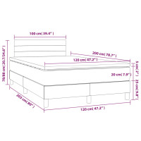 Produktbild för Ramsäng med madrass mörkbrun 120x200 cm tyg