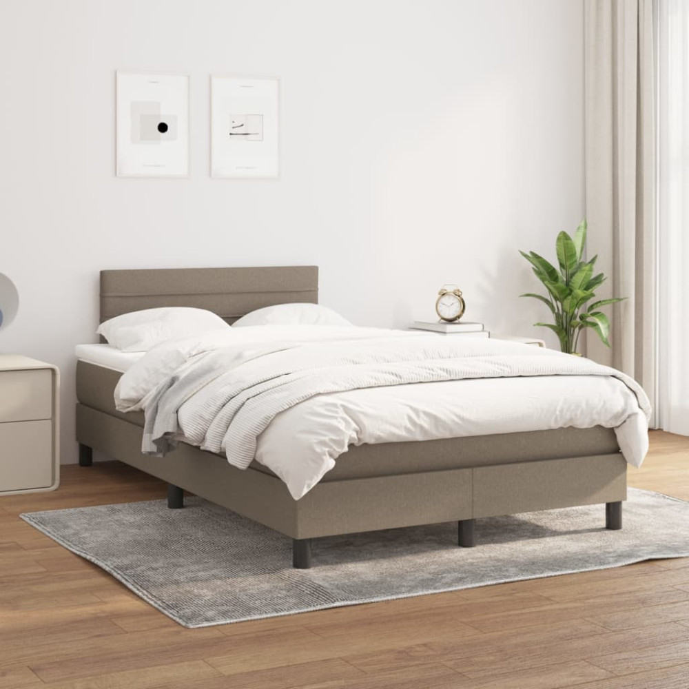 Produktbild för Ramsäng med madrass taupe 120x200 cm tyg