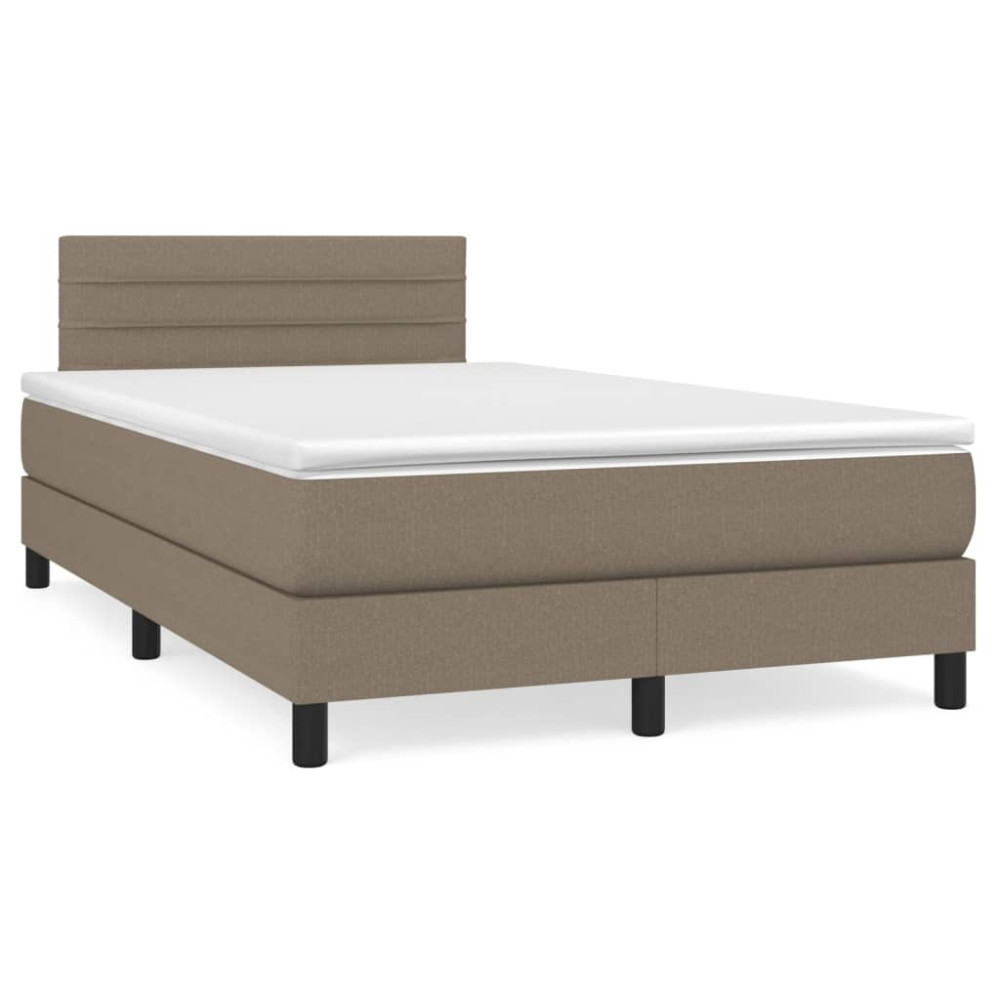 Produktbild för Ramsäng med madrass taupe 120x200 cm tyg