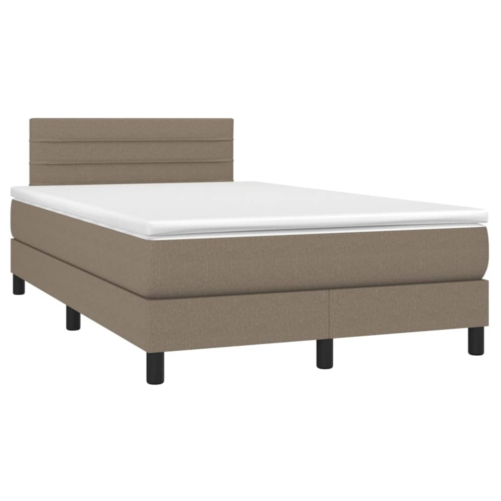 Produktbild för Ramsäng med madrass taupe 120x200 cm tyg