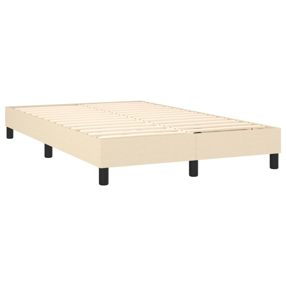 Produktbild för Ramsäng med madrass gräddvit 120x200 cm tyg