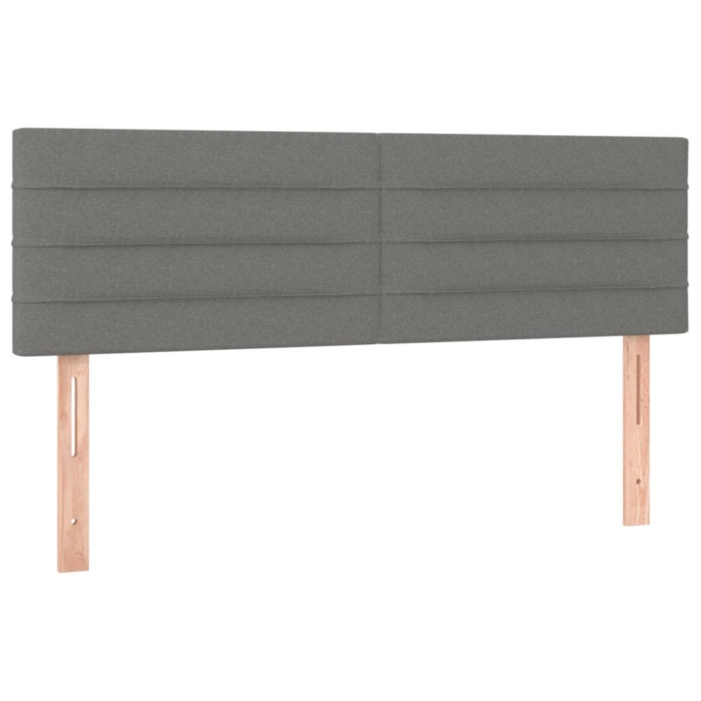 Produktbild för Ramsäng med madrass mörkgrå 140x200 cm tyg