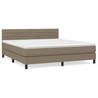 Produktbild för Ramsäng med madrass taupe 160x200 cm tyg