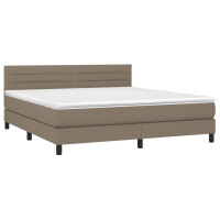 Produktbild för Ramsäng med madrass taupe 160x200 cm tyg