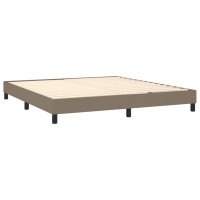 Produktbild för Ramsäng med madrass taupe 160x200 cm tyg