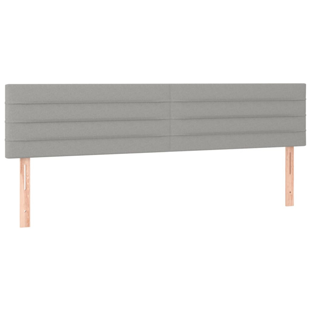 Produktbild för Ramsäng med madrass ljusgrå 200x200 cm tyg
