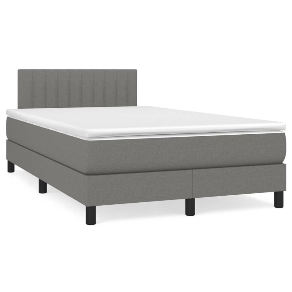 Produktbild för Ramsäng med madrass mörkgrå 120x200 cm tyg