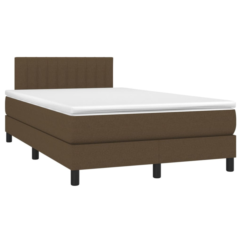 Produktbild för Ramsäng med madrass mörkbrun 120x200 cm tyg