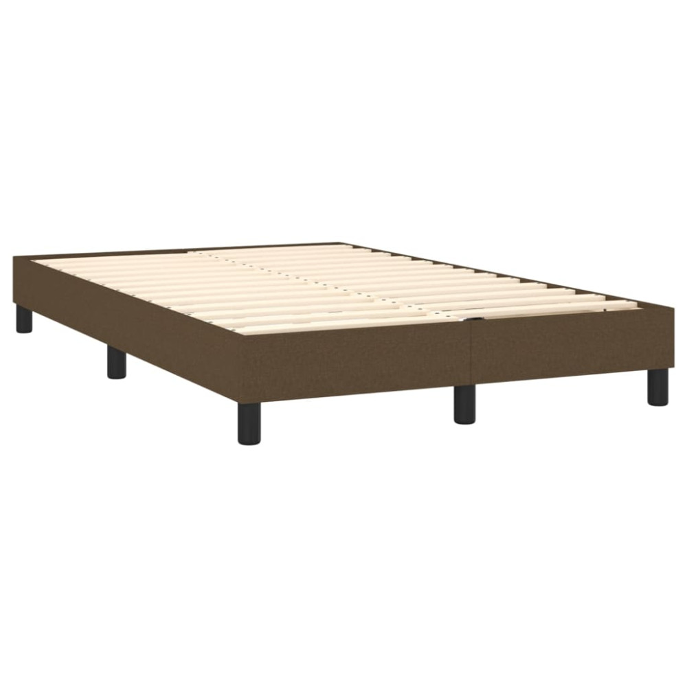 Produktbild för Ramsäng med madrass mörkbrun 120x200 cm tyg