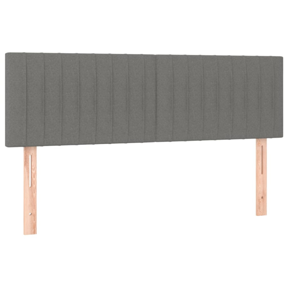 Produktbild för Ramsäng med madrass mörkgrå 140x200 cm tyg