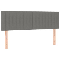 Produktbild för Ramsäng med madrass mörkgrå 140x200 cm tyg