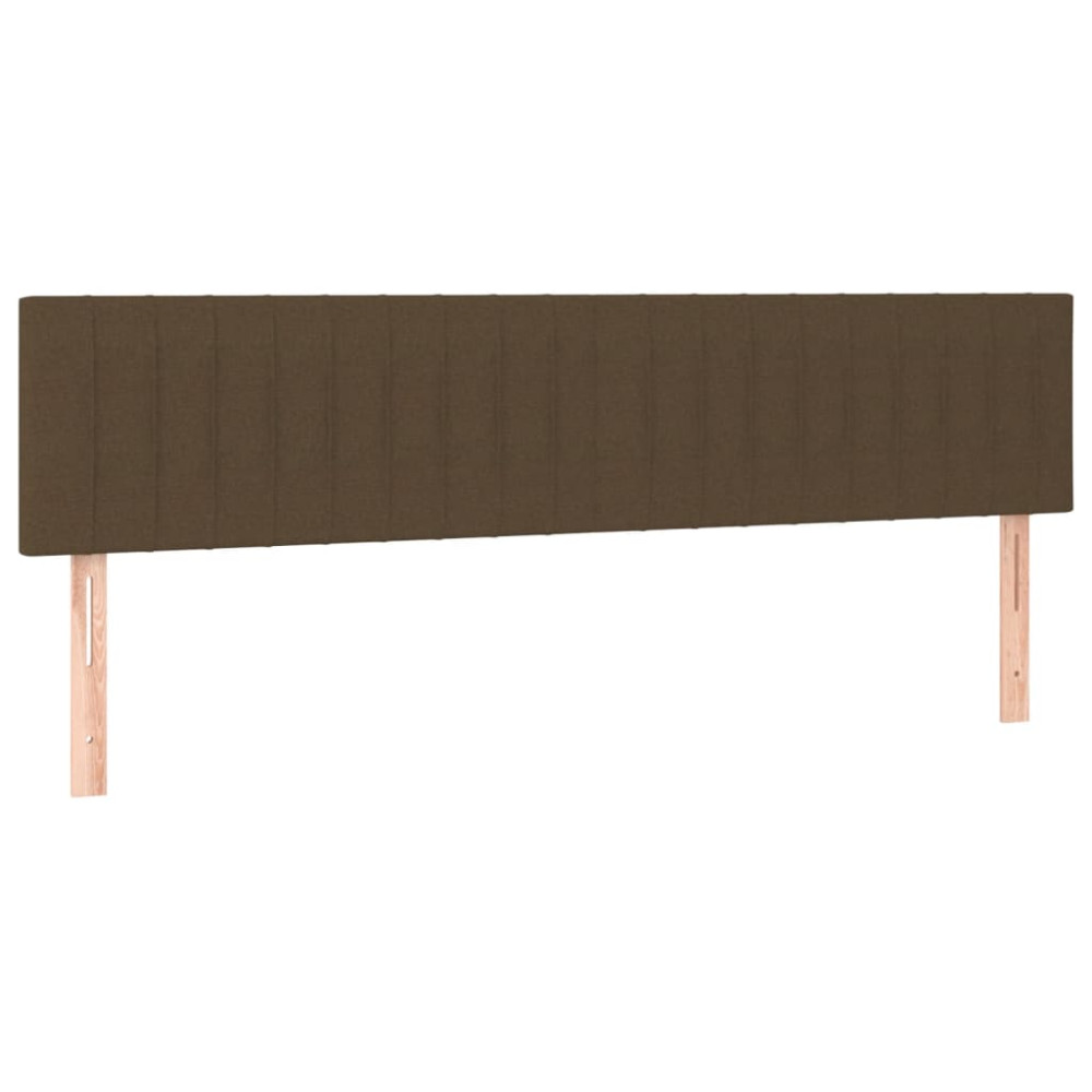 Produktbild för Ramsäng med madrass mörkbrun 200x200 cm tyg