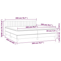 Produktbild för Ramsäng med madrass mörkbrun 200x200 cm tyg