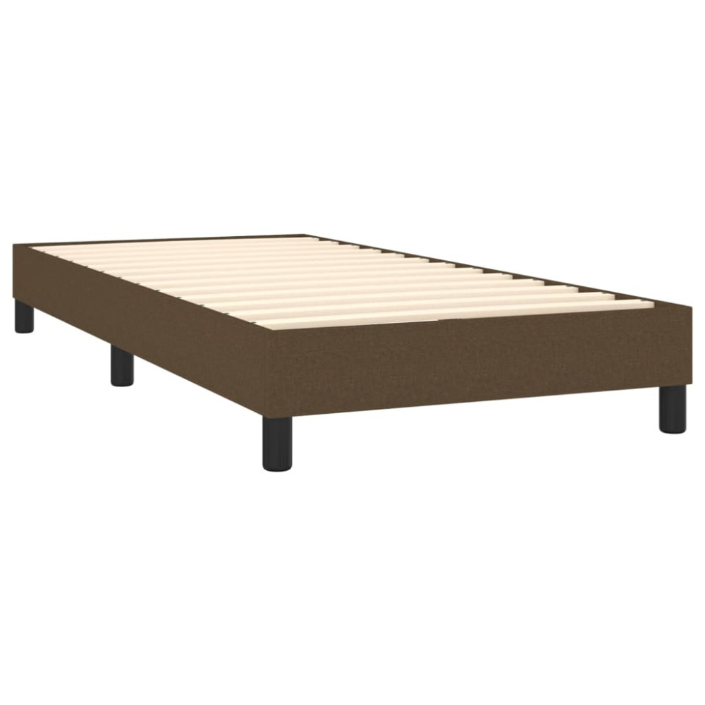 Produktbild för Ramsäng med madrass mörkbrun 80x200 cm tyg