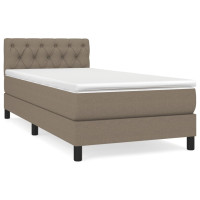 Produktbild för Ramsäng med madrass taupe 80x200 cm tyg