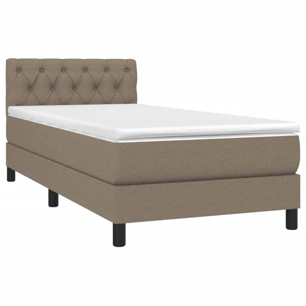 Produktbild för Ramsäng med madrass taupe 80x200 cm tyg