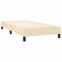 Produktbild för Ramsäng med madrass gräddvit 90x200 cm tyg