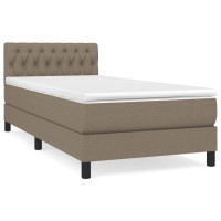 Produktbild för Ramsäng med madrass taupe 100x200 cm tyg