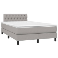 Produktbild för Ramsäng med madrass ljusgrå 120x200 cm tyg