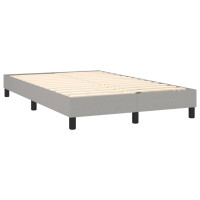 Produktbild för Ramsäng med madrass ljusgrå 120x200 cm tyg