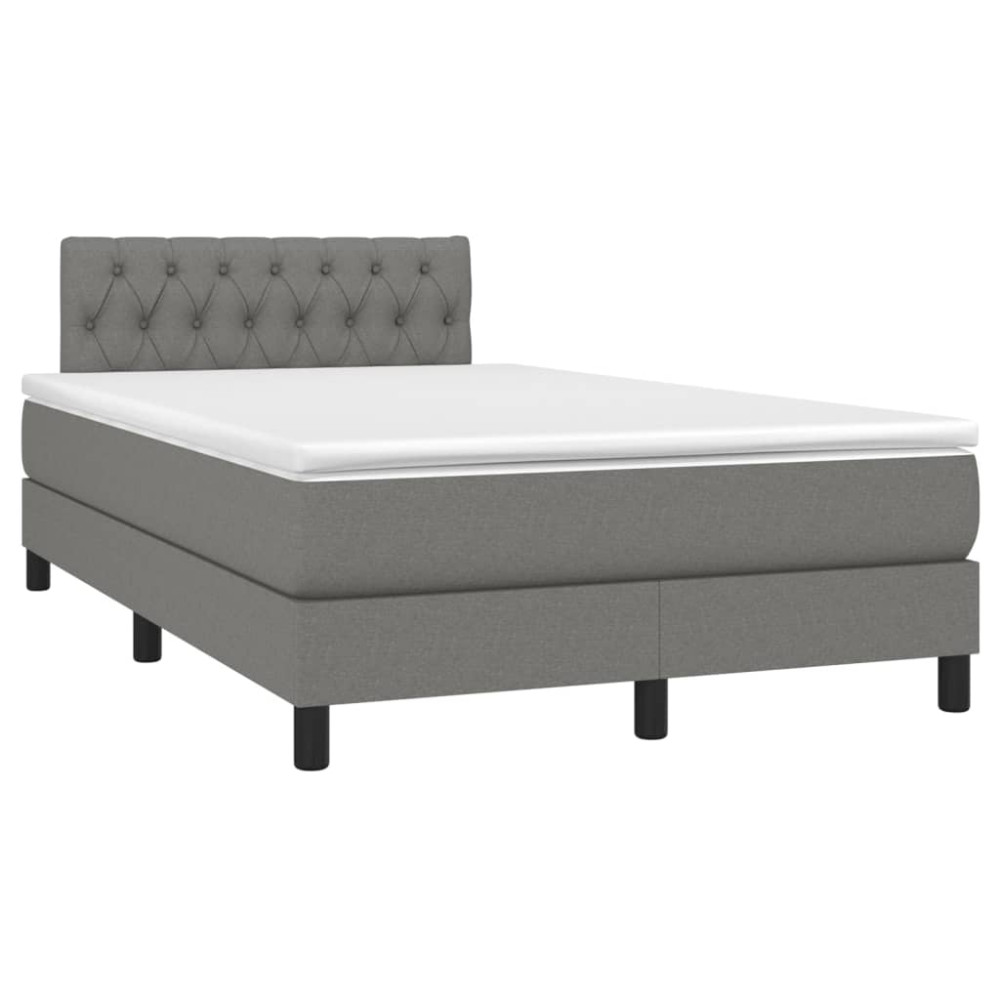 Produktbild för Ramsäng med madrass mörkgrå 120x200 cm tyg
