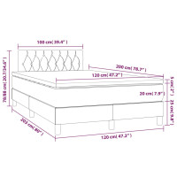 Produktbild för Ramsäng med madrass svart 120x200 cm tyg