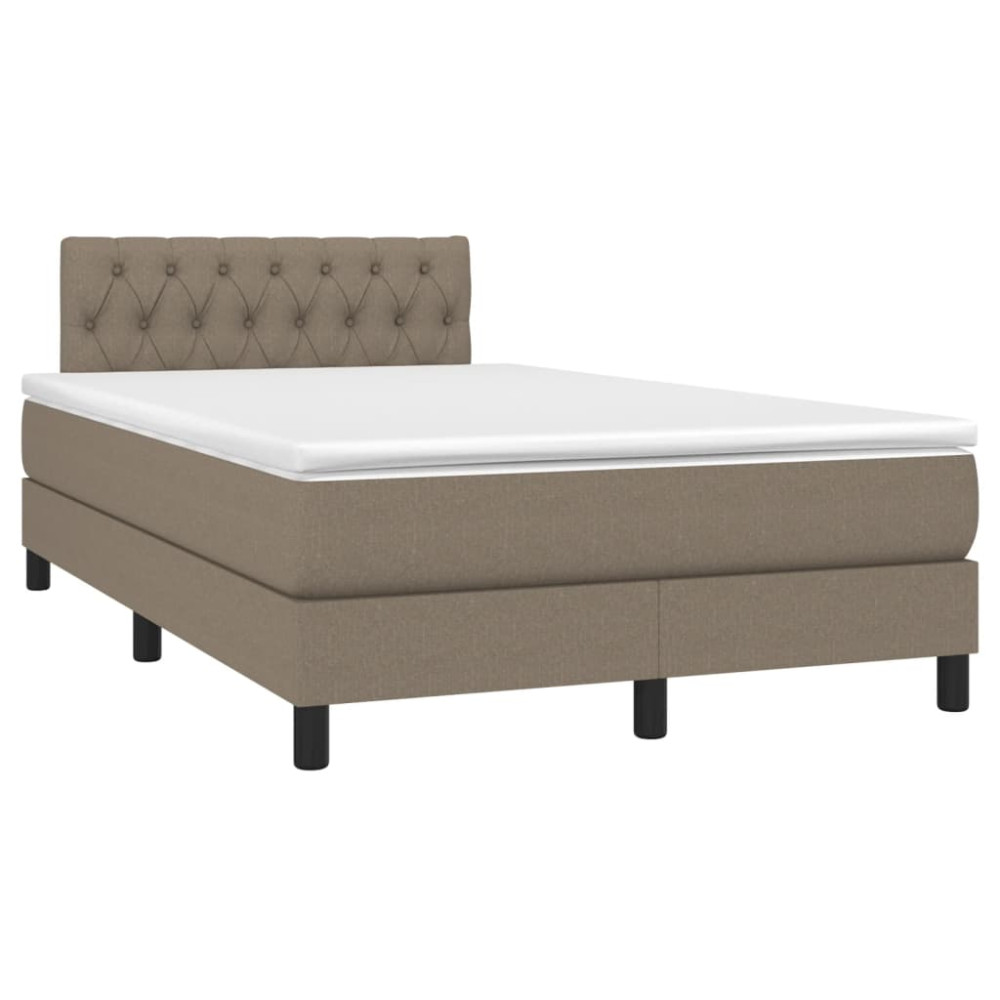 Produktbild för Ramsäng med madrass taupe 120x200 cm tyg