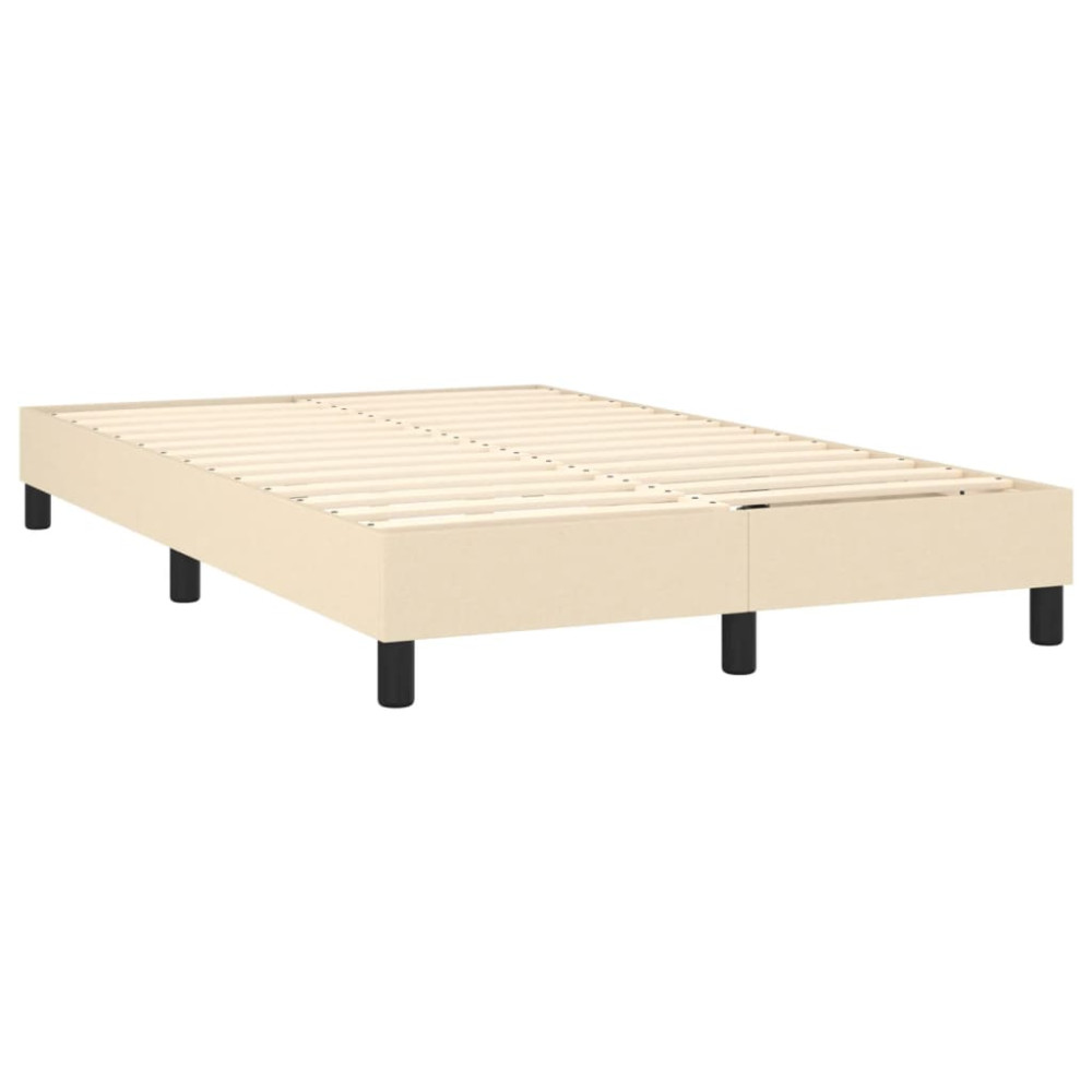 Produktbild för Ramsäng med madrass gräddvit 120x200 cm tyg