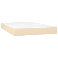 Produktbild för Ramsäng med madrass gräddvit 120x200 cm tyg