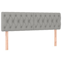 Produktbild för Ramsäng med madrass ljusgrå 160x200 cm tyg