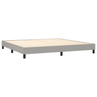 Produktbild för Ramsäng med madrass ljusgrå 200x200 cm tyg