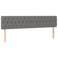 Produktbild för Ramsäng med madrass mörkgrå 200x200 cm tyg