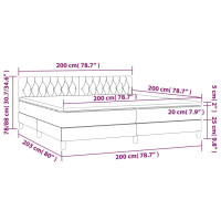 Produktbild för Ramsäng med madrass mörkbrun 200x200 cm tyg