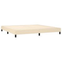 Produktbild för Ramsäng med madrass gräddvit 200x200 cm tyg