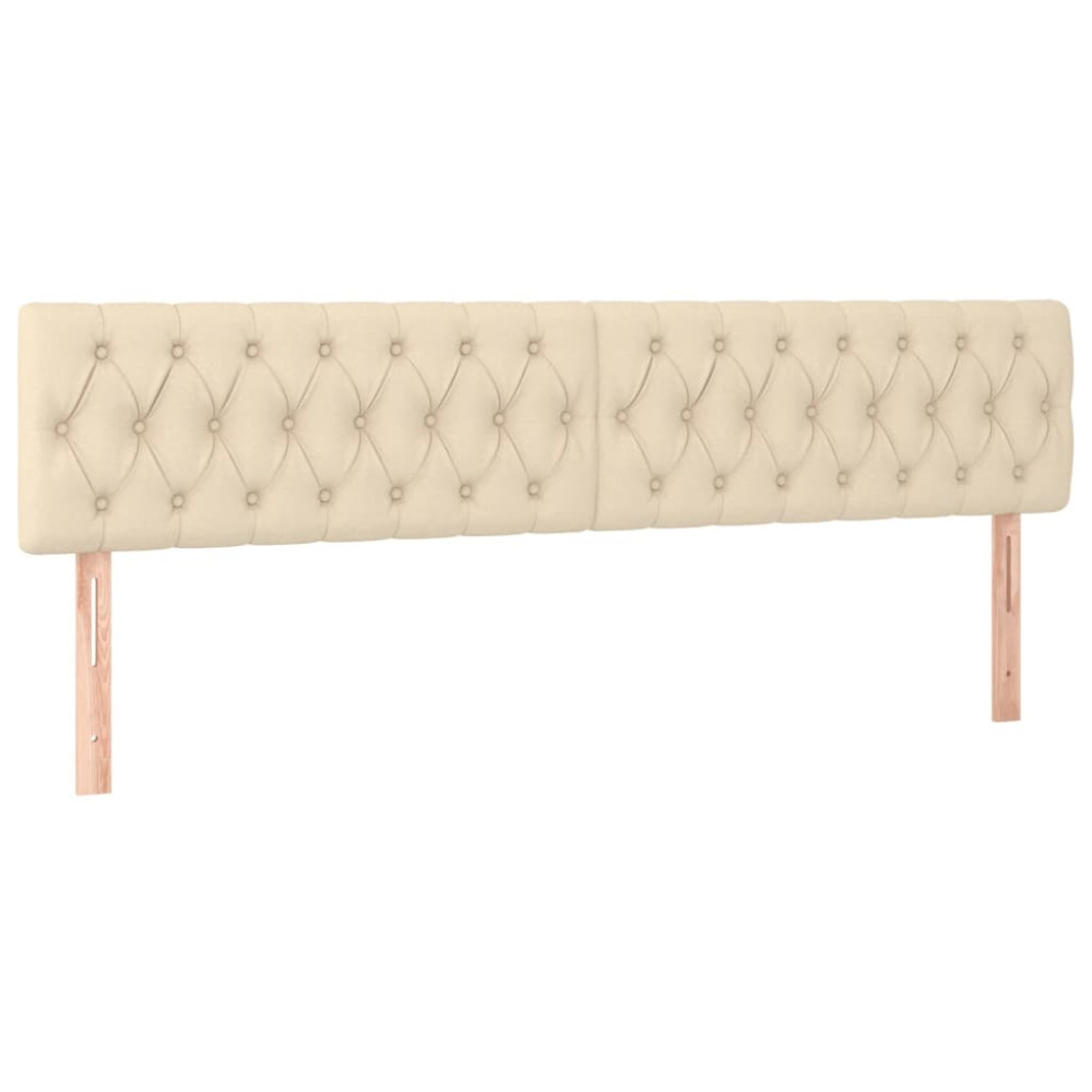 Produktbild för Ramsäng med madrass gräddvit 200x200 cm tyg