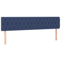 Produktbild för Ramsäng med madrass blå 200x200 cm tyg