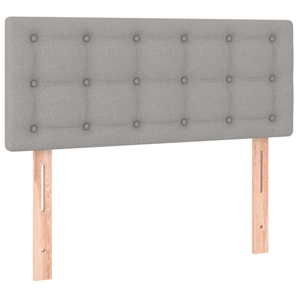Produktbild för Ramsäng med madrass ljusgrå 80x200 cm tyg