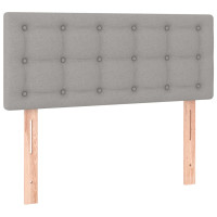 Produktbild för Ramsäng med madrass ljusgrå 80x200 cm tyg