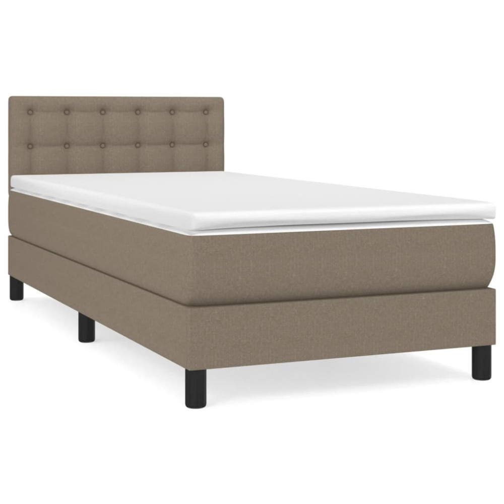 Produktbild för Ramsäng med madrass taupe 80x200 cm tyg